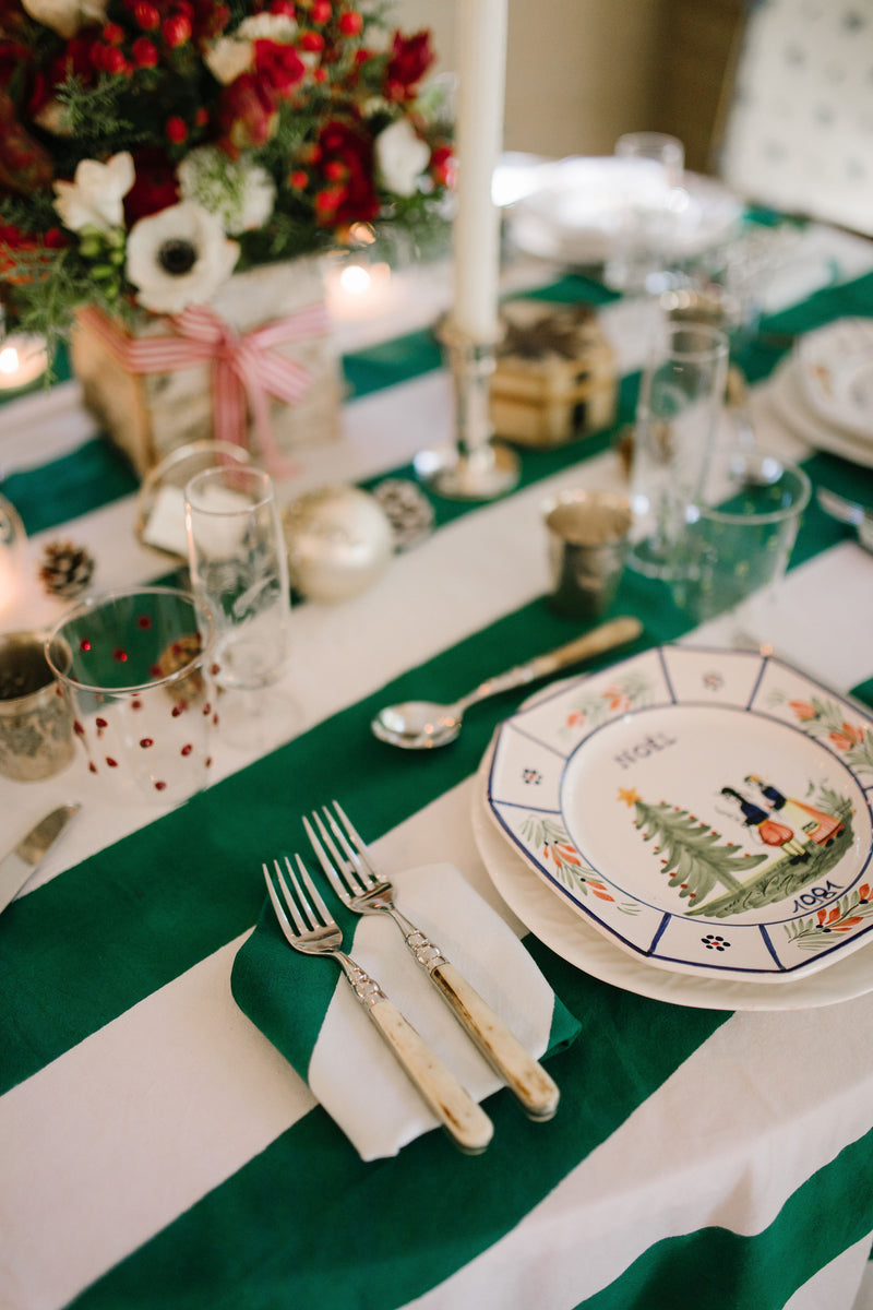 Fir Tree Cabana Stripe Tablecloth