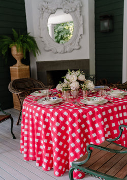 Red Hand Picnic Tablecloth