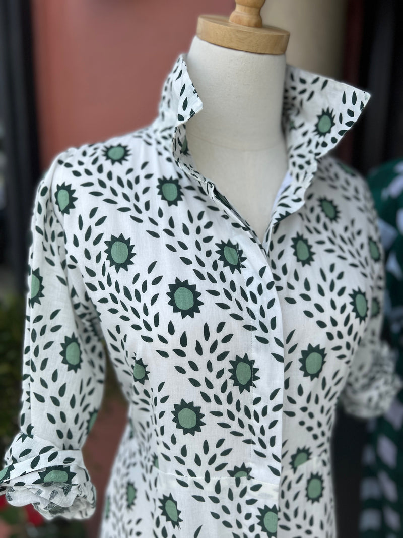 The Julia Amory Shirt Dress - Green Dahlia