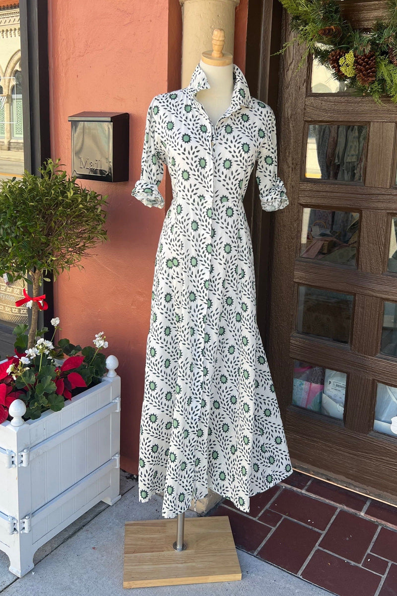 The Julia Amory Shirt Dress - Green Dahlia