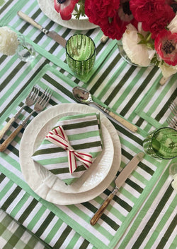 JA Basics - Green Stripes Dinner Napkins