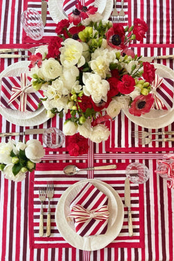 JA Basics - Red Stripes Tablecloth